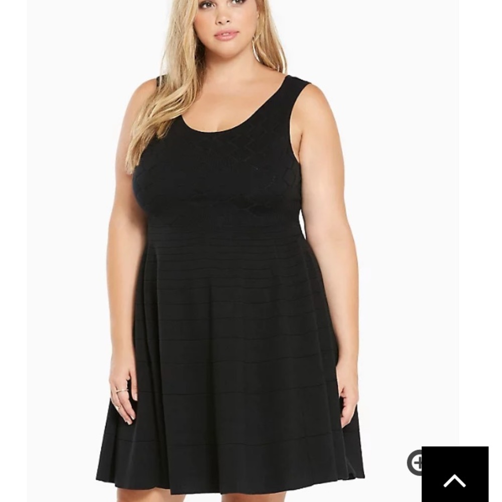 Plus Size Black Sleeveless Skater Dress